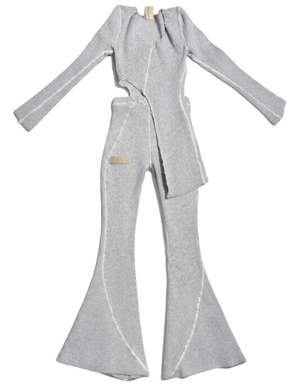 The K Label Gray Knit Flare Leggings set